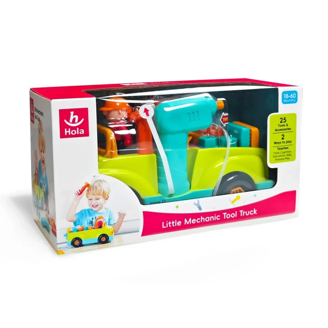 کامیون ابزار مکانیکی کودک هولا Hola مدل Little Mechanic Tool Truck 25 تکه